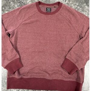 prAna Womens Cozy Up Sweatshirt Hemp Blend Pullover Fleece Outdoor Vino Sz M